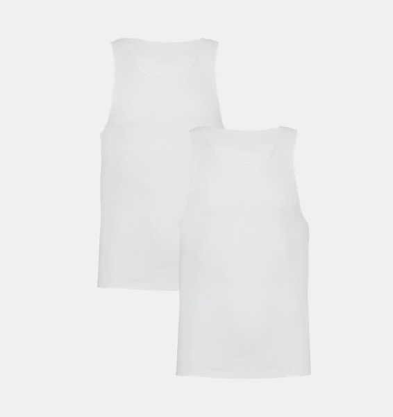 Beyaz Erkek UA Performance Cotton Undershirt 2'li Paket Atlet