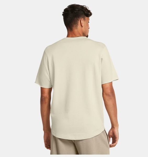 Bej Erkek UA Rival Terry Colorblock Kısa Kollu T-shirt