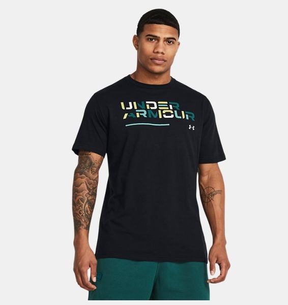 Siyah Erkek UA Colorblock Wordmark Kısa Kollu T-shirt