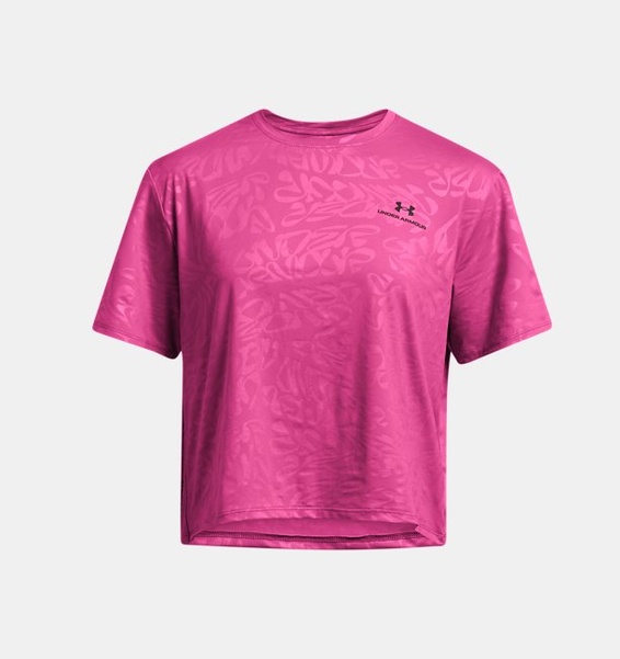 Pembe Kadın UA Vanish Energy EmbOversizeds Crop Kısa Kollu T-shirt