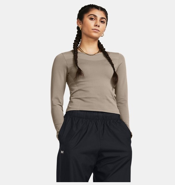 Kahverengi Kadın UA Vanish Elite Dikişsiz Uzun Kollu T-shirt