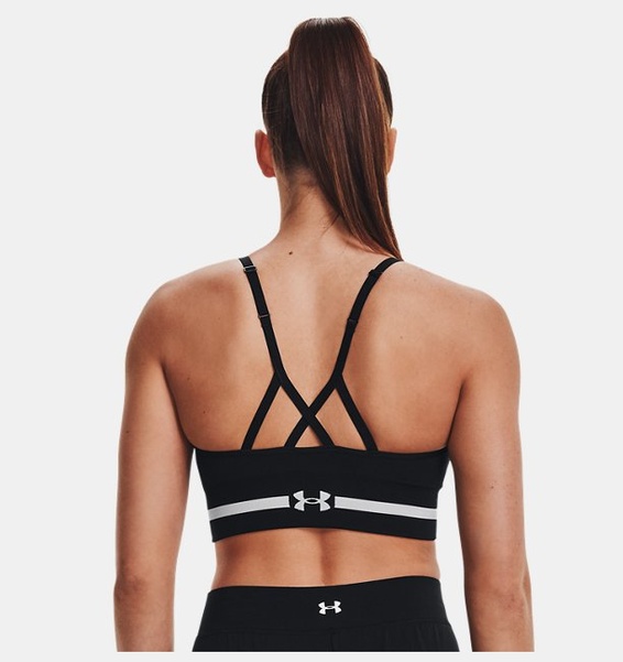 Siyah Kadın UA Dikişsiz Low Long Spor Sütyeni