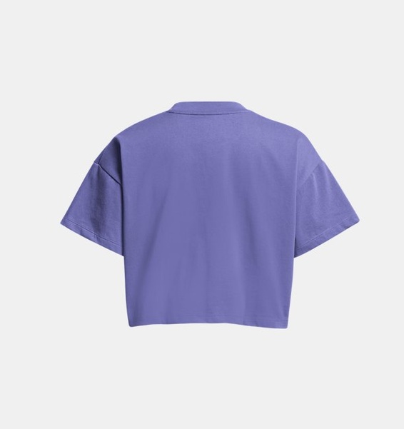 Mor Kadın UA Heavyweight SCRIPTED WM CROP Kısa Kollu T-shirt