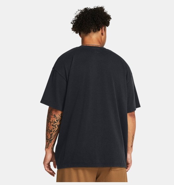 Siyah Erkek UA Heavyweight Oversized Kısa Kollu T-shirt