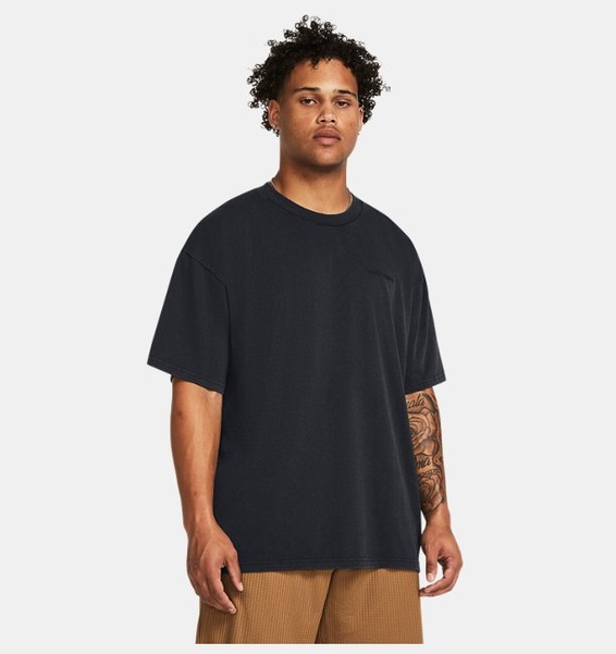 Siyah Erkek UA Heavyweight Oversized Kısa Kollu T-shirt