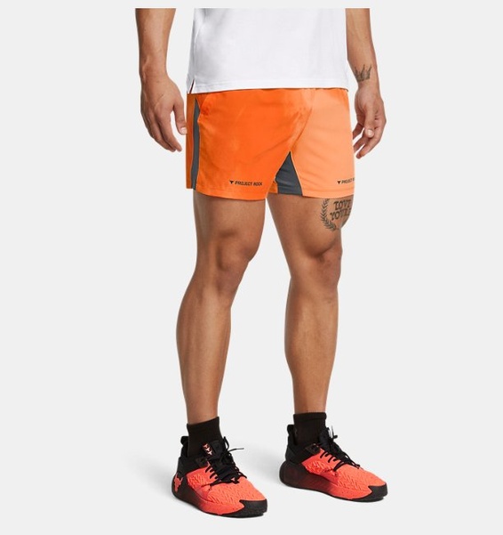 Turuncu Erkek Project Rock Ultimate 5" Baskılı Antrenman Şortu