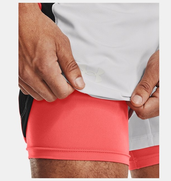 Gri Erkek UA Launch 2'si 1 arada Koşu Şortu