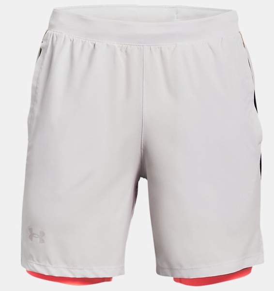 Gri Erkek UA Launch 2'si 1 arada Koşu Şortu