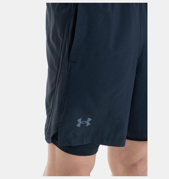 Siyah Erkek UA Launch 2'si 1 arada Koşu Şortu