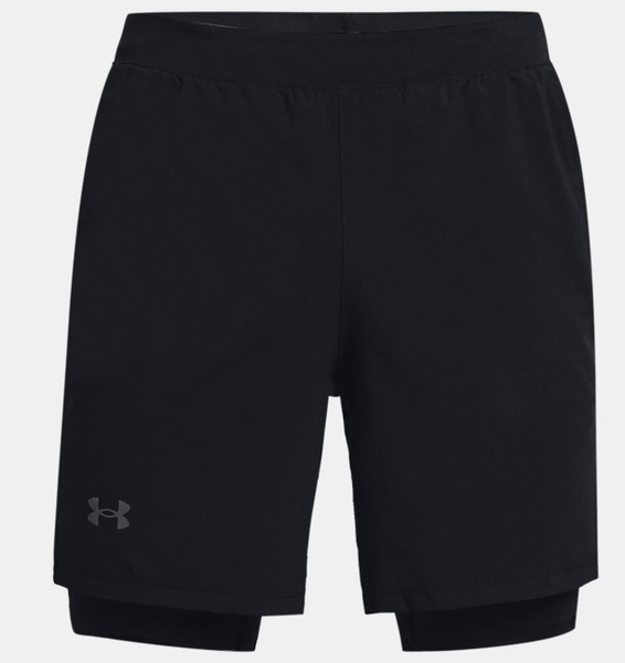 Siyah Erkek UA Launch 2'si 1 arada Koşu Şortu