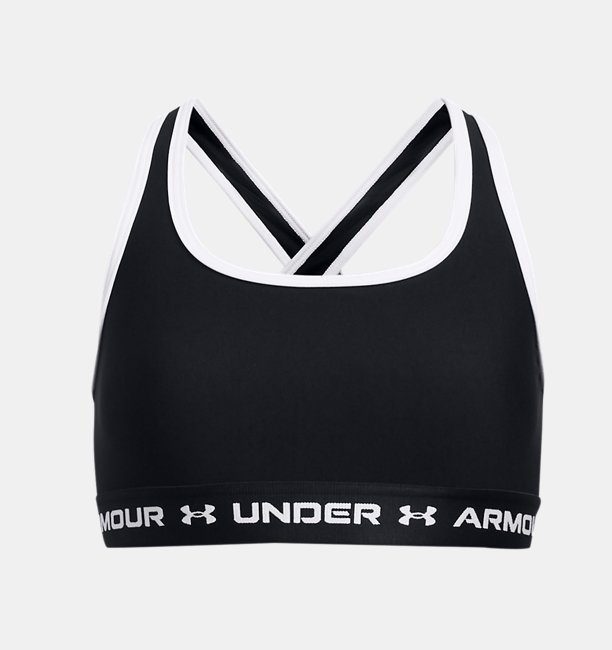 Çocuk UA Crossback Mid Solid Spor Sütyeni Siyah