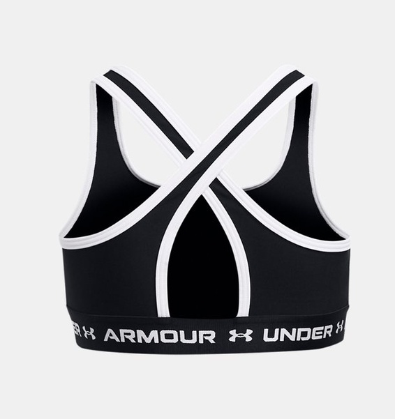 Siyah Çocuk UA Crossback Mid Solid Spor Sütyeni