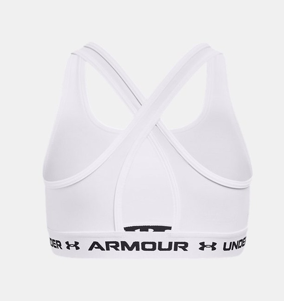 Beyaz Çocuk UA Crossback Mid Solid Spor Sütyeni