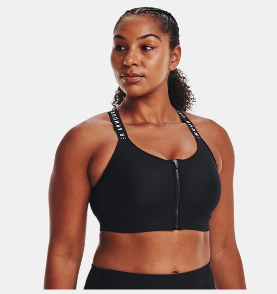 Siyah Kadın UA Infinity High Zip Spor Sütyeni
