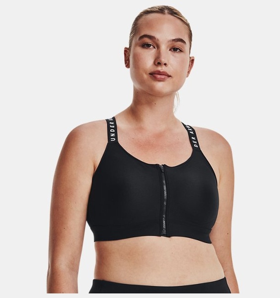 Siyah Kadın UA Infinity High Zip Spor Sütyeni