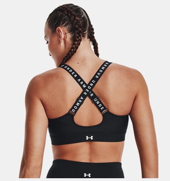 Siyah Kadın UA Infinity High Zip Spor Sütyeni