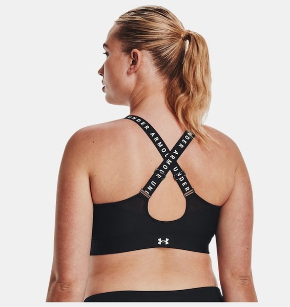 Siyah Kadın UA Infinity High Zip Spor Sütyeni