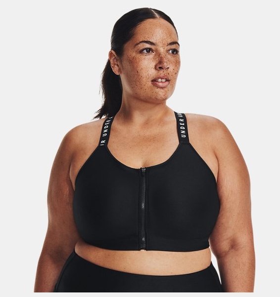 Siyah Kadın UA Infinity High Zip Spor Sütyeni