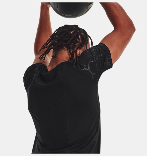 Siyah Erkek UA RUSH™ Baskılı Kısa Kollu T-shirt