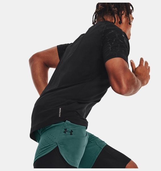 Siyah Erkek UA RUSH™ Baskılı Kısa Kollu T-shirt