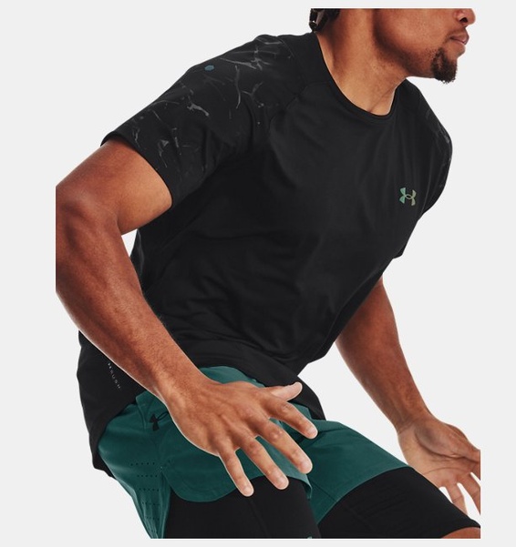 Siyah Erkek UA RUSH™ Baskılı Kısa Kollu T-shirt