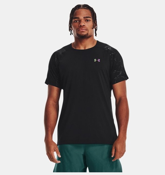 Siyah Erkek UA RUSH™ Baskılı Kısa Kollu T-shirt