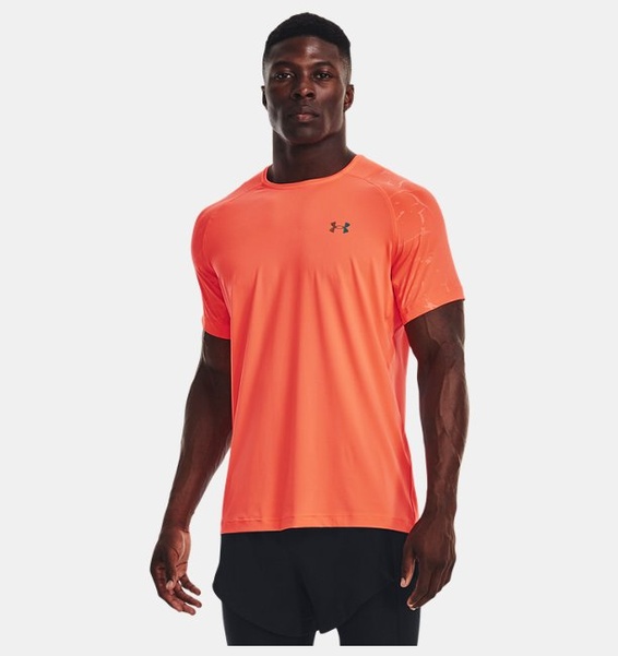 Turuncu Erkek UA RUSH™ Baskılı Kısa Kollu T-shirt