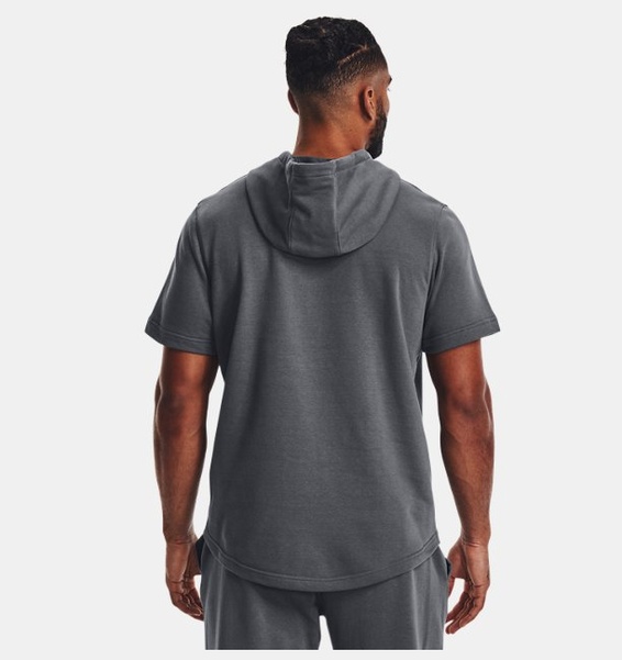 Gri Erkek Project Rock Terry Kısa Kollu Kapüşonlu Üst