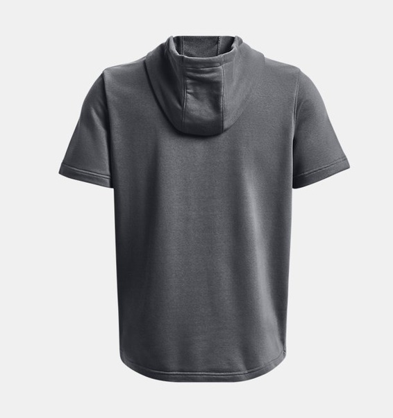 Gri Erkek Project Rock Terry Kısa Kollu Kapüşonlu Üst