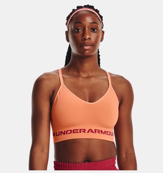 Turuncu Kadın UA Dikişsiz Low Long Spor Sütyeni