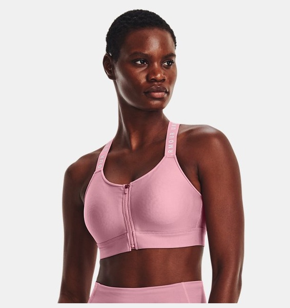 Pembe Kadın UA Infinity High Zip Spor Sütyeni