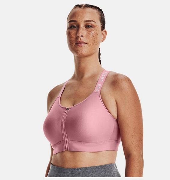 Pembe Kadın UA Infinity High Zip Spor Sütyeni