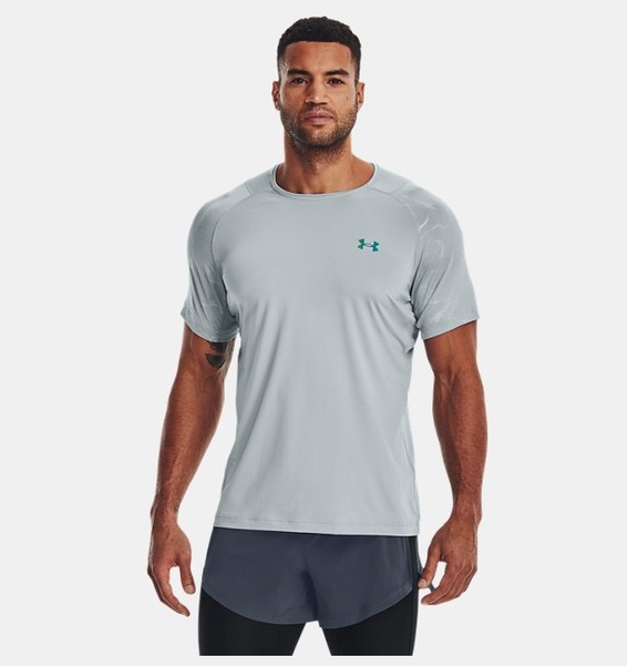 Mavi Erkek UA RUSH™ Baskılı Kısa Kollu T-shirt