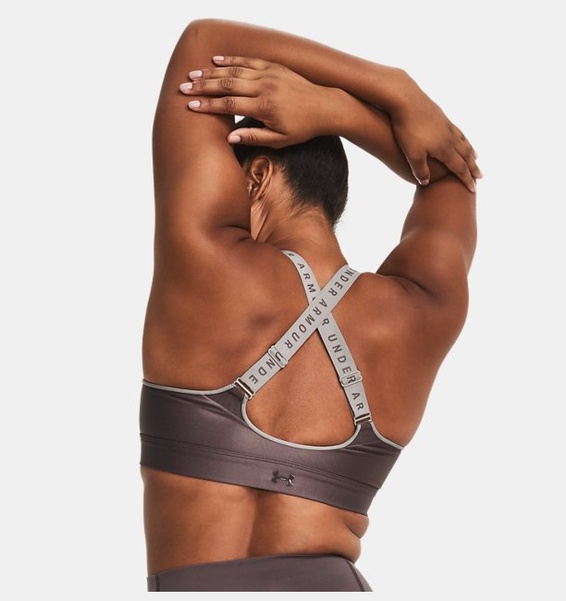 Gri Kadın UA Infinity High Zip Spor Sütyeni