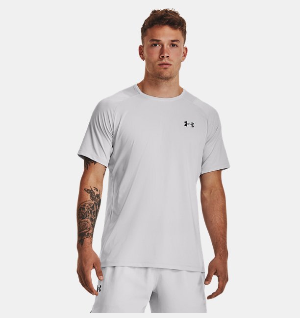 Erkek UA RUSH™ Baskılı Kısa Kollu T-shirt Gri