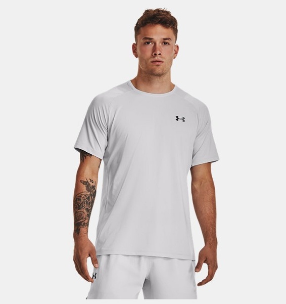 Gri Erkek UA RUSH™ Baskılı Kısa Kollu T-shirt