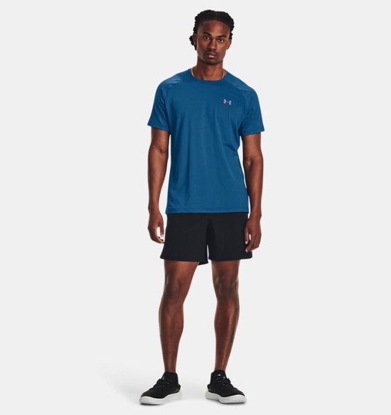 Mavi Erkek UA RUSH™ Baskılı Kısa Kollu T-shirt