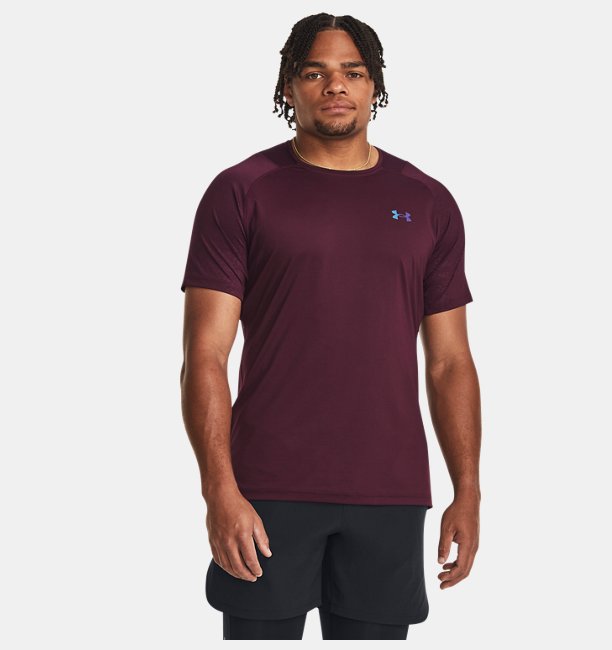 Erkek UA RUSH™ Baskılı Kısa Kollu T-shirt Kırmızı