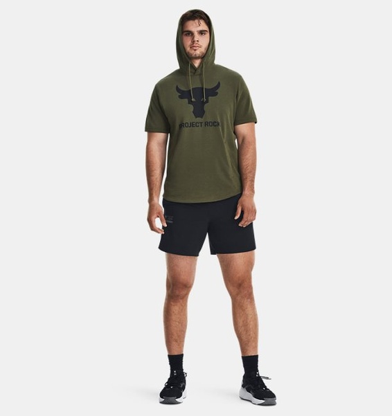 Yeşil Erkek Project Rock Terry Kısa Kollu Kapüşonlu Üst