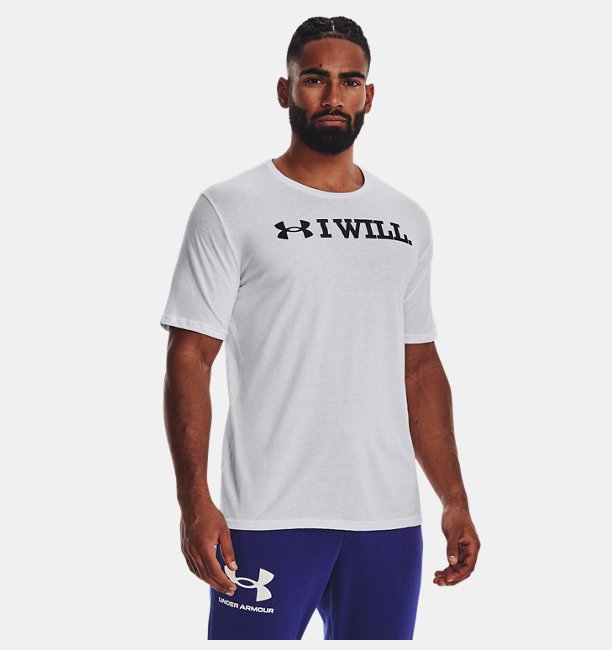 Erkek UA I Will Kısa Kollu T-shirt Beyaz