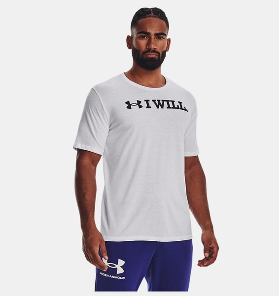 Beyaz Erkek UA I Will Kısa Kollu T-shirt