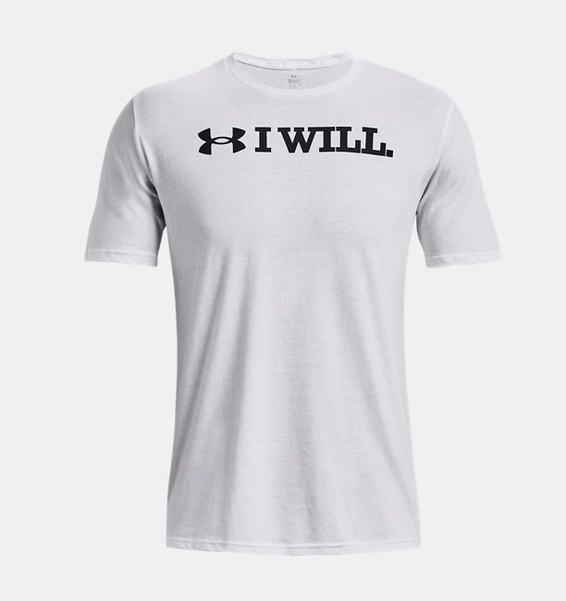 Beyaz Erkek UA I Will Kısa Kollu T-shirt