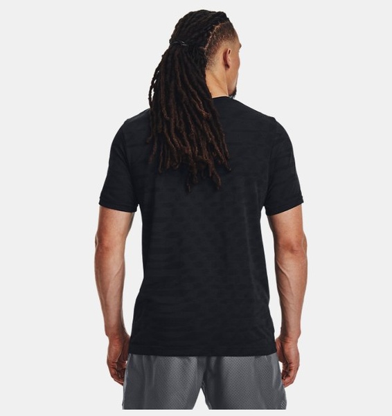 Siyah Erkek UA Dikişsiz Ripple Kısa Kollu T-shirt