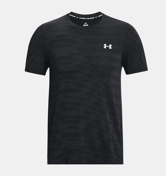 Siyah Erkek UA Dikişsiz Ripple Kısa Kollu T-shirt