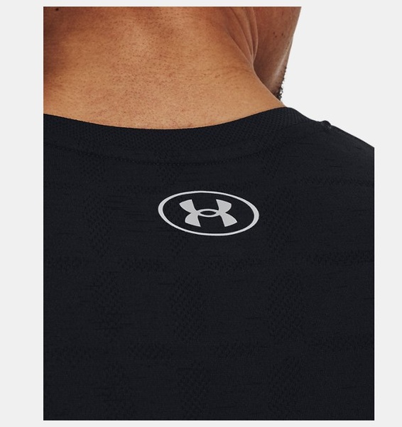 Siyah Erkek UA Dikişsiz Ripple Kısa Kollu T-shirt