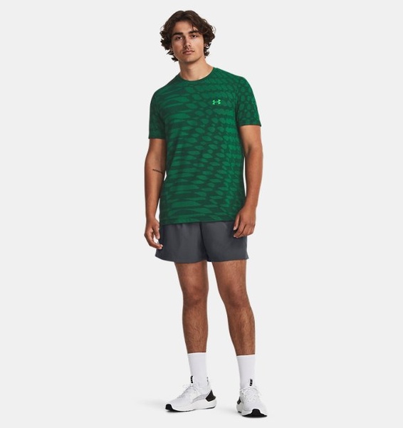 Yeşil Erkek UA Dikişsiz Ripple Kısa Kollu T-shirt