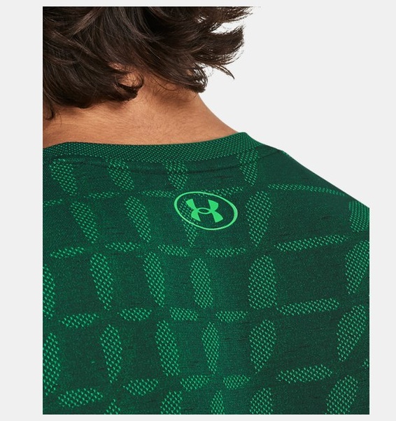 Yeşil Erkek UA Dikişsiz Ripple Kısa Kollu T-shirt