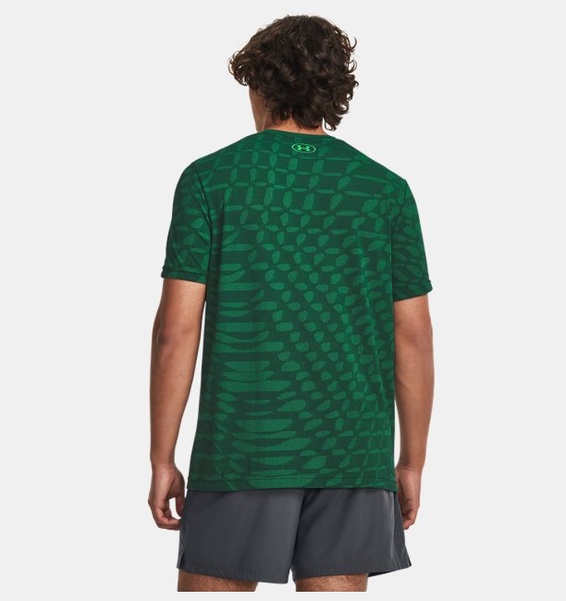Yeşil Erkek UA Dikişsiz Ripple Kısa Kollu T-shirt
