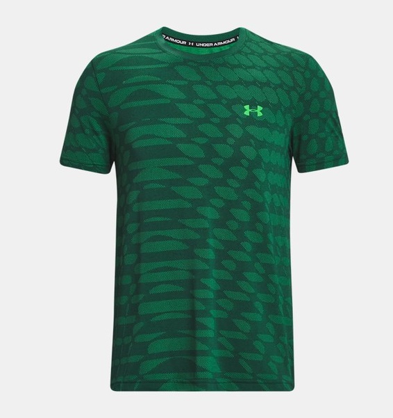 Yeşil Erkek UA Dikişsiz Ripple Kısa Kollu T-shirt
