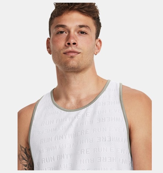 Beyaz Erkek UA Run Everywhere Singlet Atlet